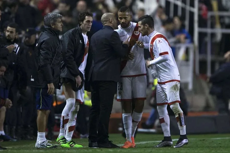 Bebé y Paco Jémez cuando estaban en el Rayo Vallecano