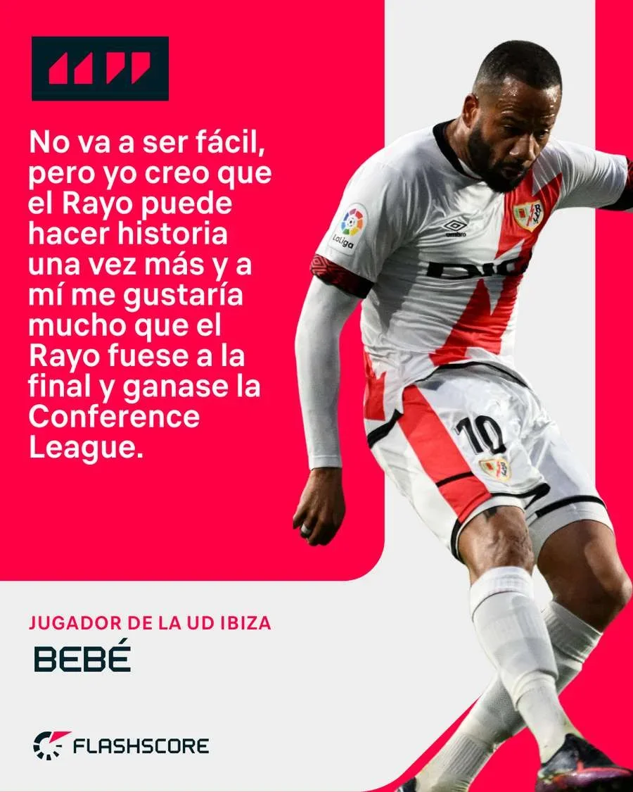 Bebé, acerca del papel del Rayo Vallecano en la Conference League