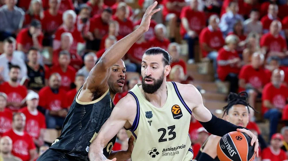 Tornike Shengelia, en el partido del Play-In ante el Mónaco